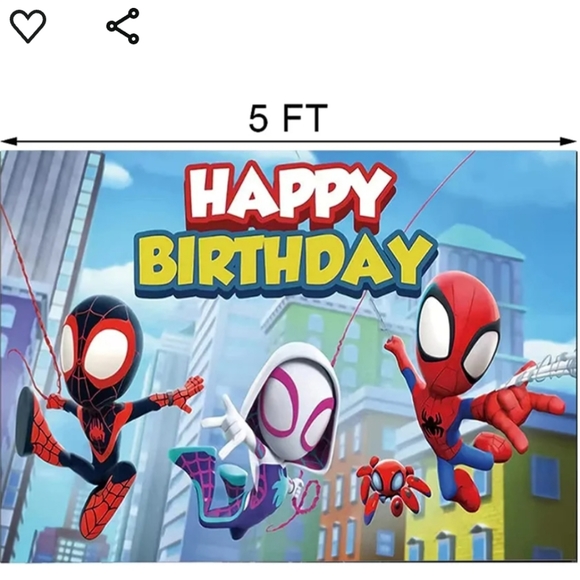 Spidey and his amazing friends birthday photo background and party supplies - Picture 2 of 3